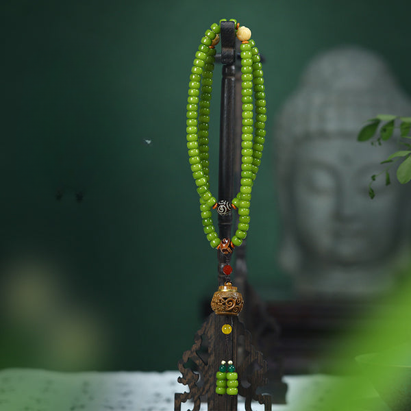 INNERVIBER 108 Beads Mala Natural Bodhi Seed Sandalwood Necklace Bracelet INNERVIBER