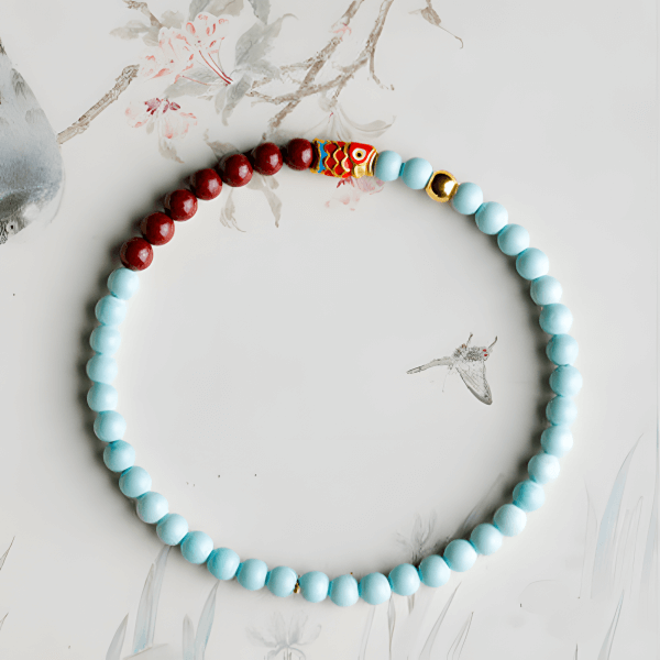 Cinnabar Turquoise Buddhist Bead Bracelet INNERVIBER 3