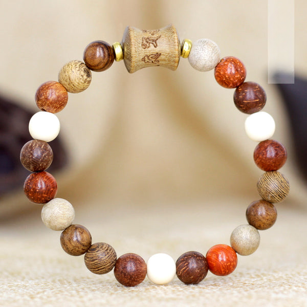 Tibetan Multicoloured Wooden Beads Om Mani Padme Hum Bracelet Bracelet INNERVIBER main