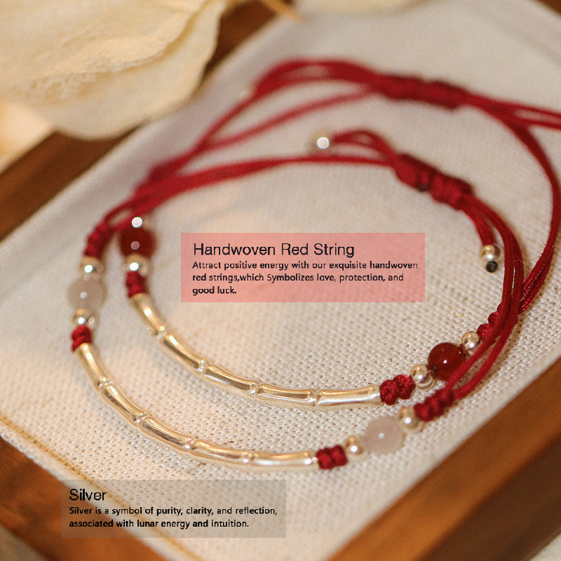 INNERVIBER Handwoven Red String and Silver