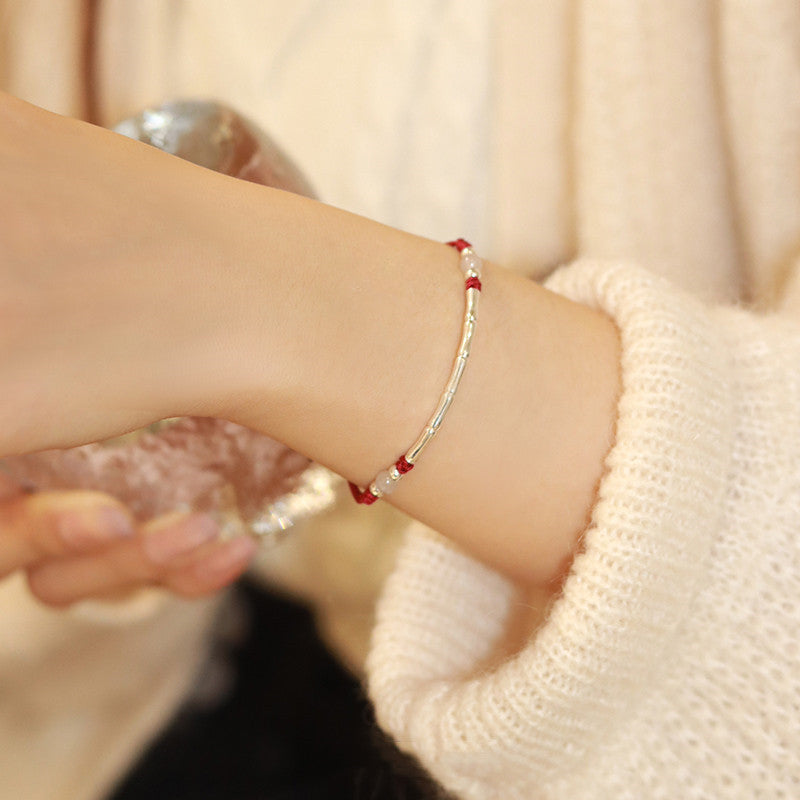 INNERVIBER Bamboo Joint Red String Agate Resilience Bracelet INNERVIBER