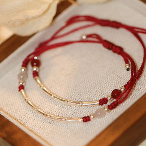 Bamboo Joint Agate Bead Protection Red String Bracelet INNERVIBER