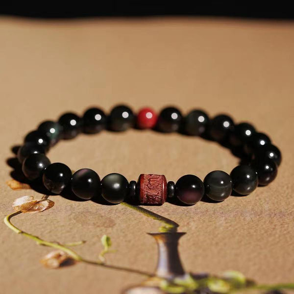 Rosewood six true words Buddhist Beads Protection Bracelet INNERVIBER