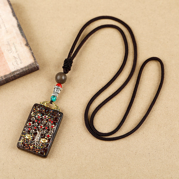 Black Protection Tibetan Thangka Necklace INNERVIBER