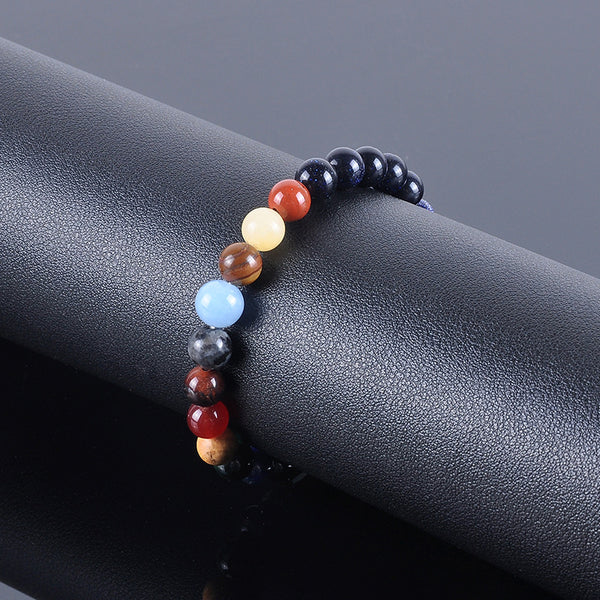 INNERVIBER Blue Sandstone Solar System Eight Planets Bracelet INNERVIBER