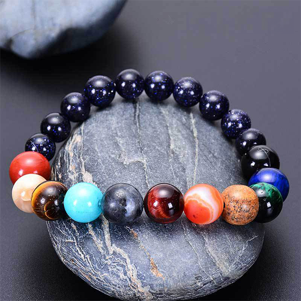 INNERVIBER Blue Sandstone Solar System Eight Planets Bracelet INNERVIBER