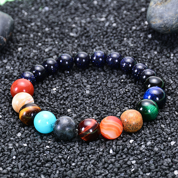 INNERVIBER Blue Sandstone Solar System Eight Planets Bracelet INNERVIBER