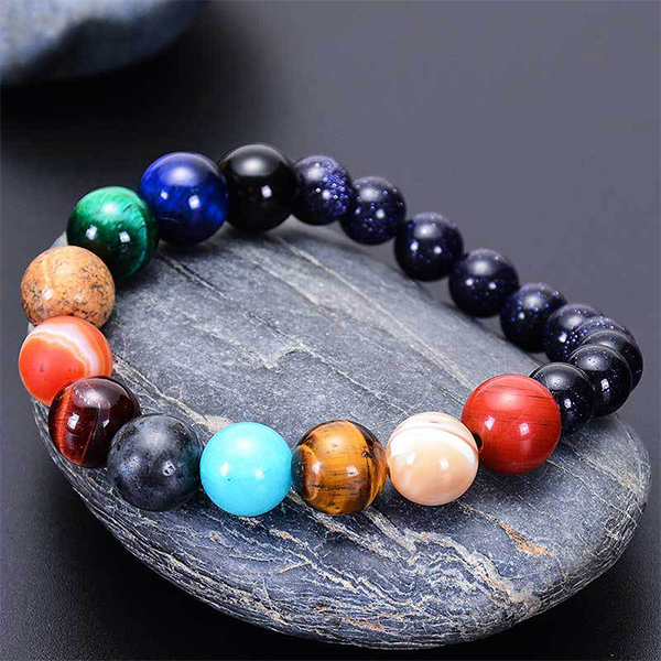 INNERVIBER Blue Sandstone Solar System Eight Planets Bracelet INNERVIBER