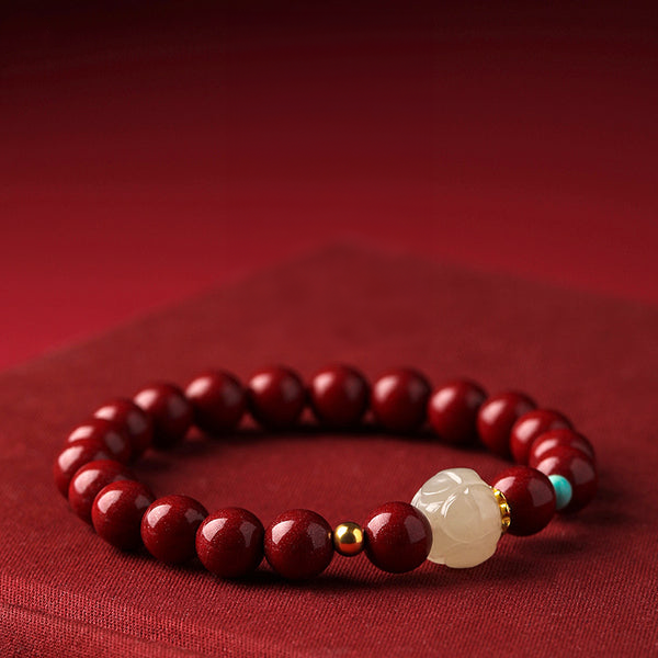 INNERVIBER Bodhi Cinnabar Gold Bead Calmness Bracelet Bracelet INNERVIBER main